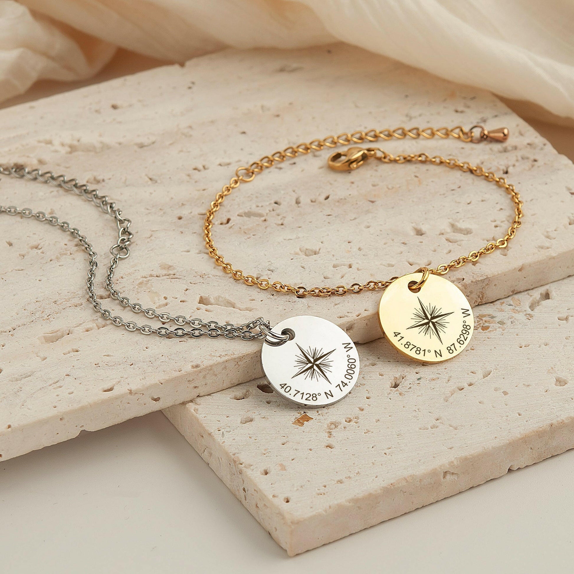 Custom Explorer Compass Charm Bracelet Bracelet.