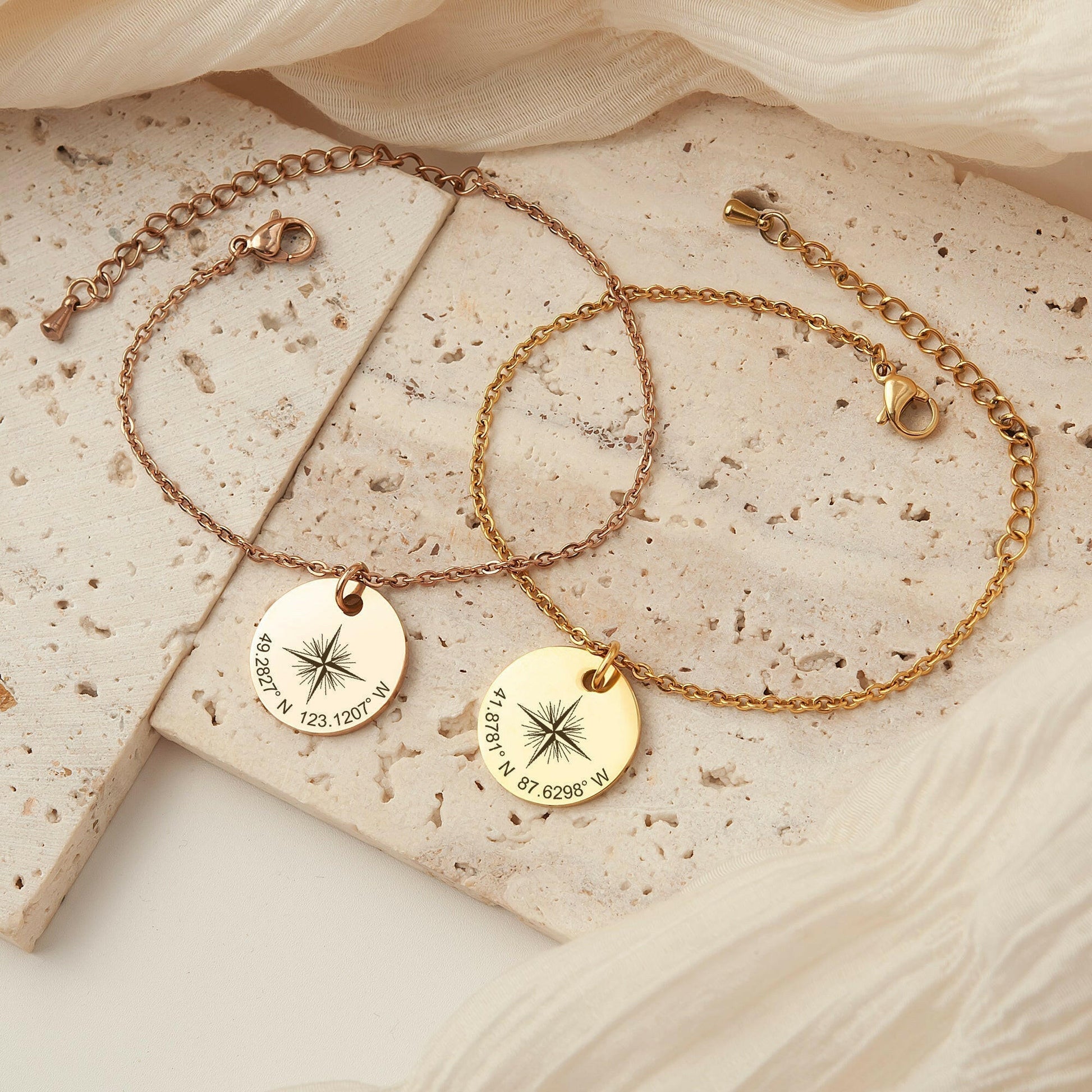Custom Explorer Compass Charm Bracelet Bracelet.