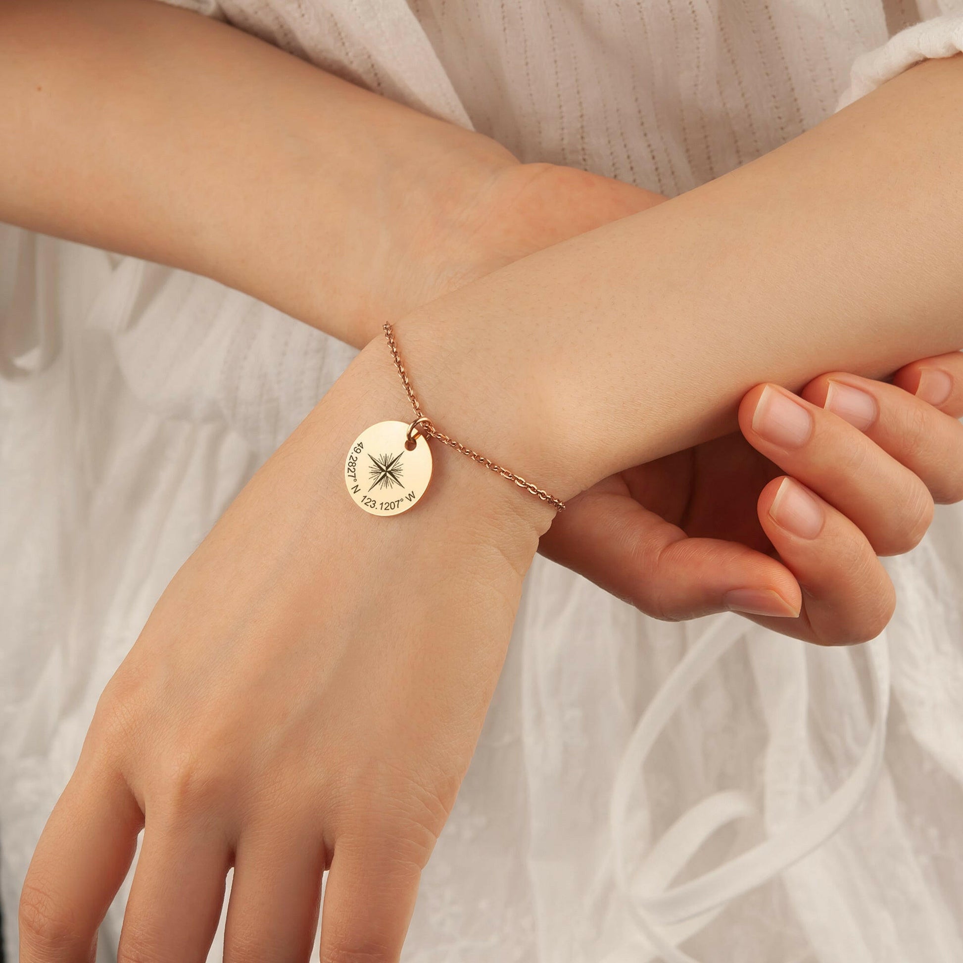 Custom Explorer Compass Charm Bracelet Bracelet.