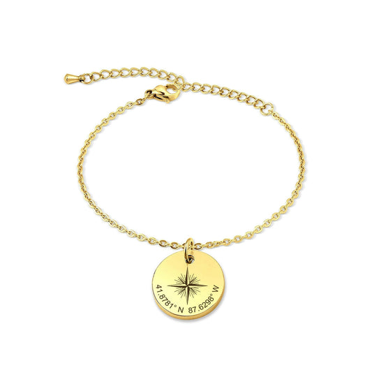 Custom Explorer Compass Charm Bracelet Bracelet.