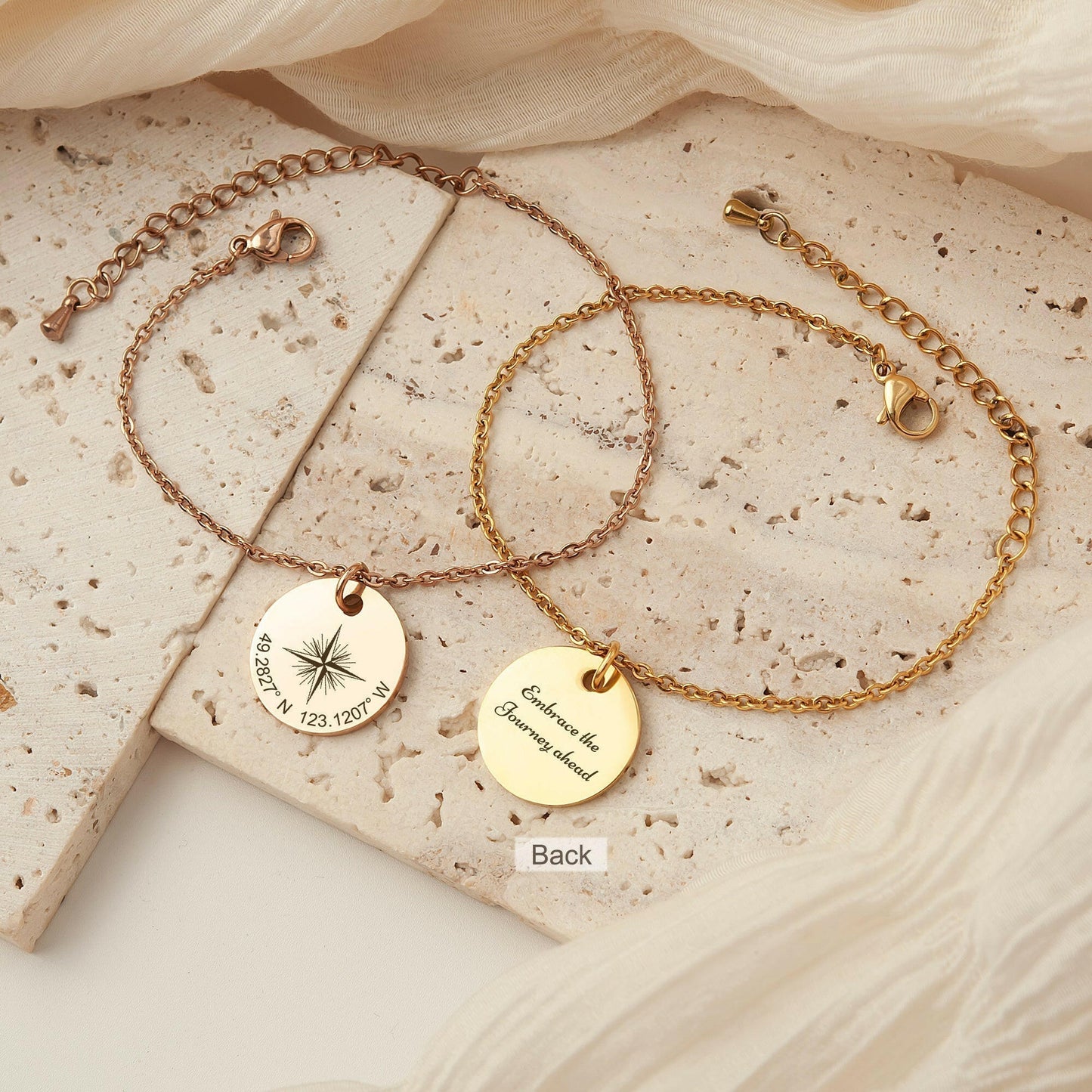 Custom Explorer Compass Charm Bracelet Bracelet.