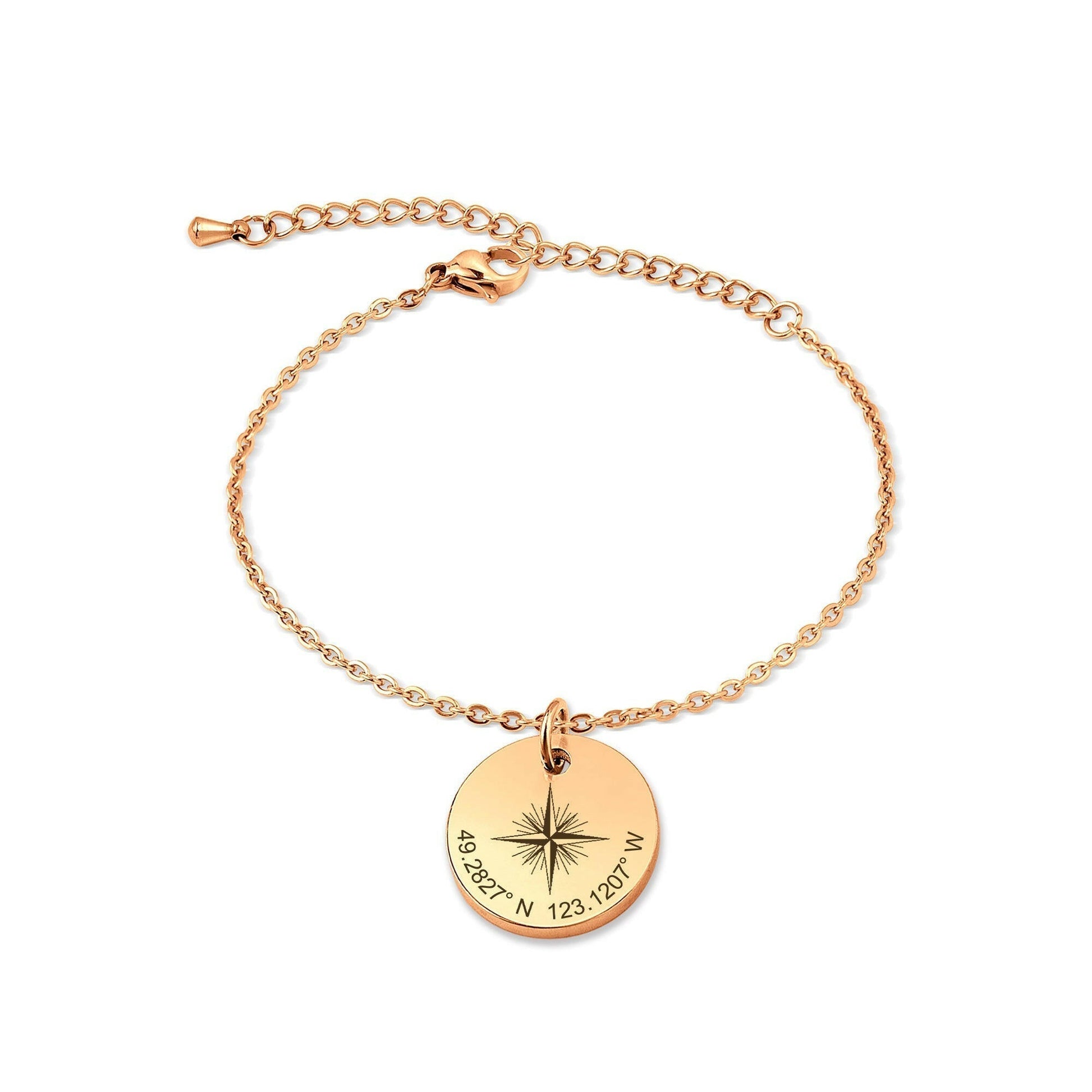 Custom Explorer Compass Charm Bracelet Bracelet.