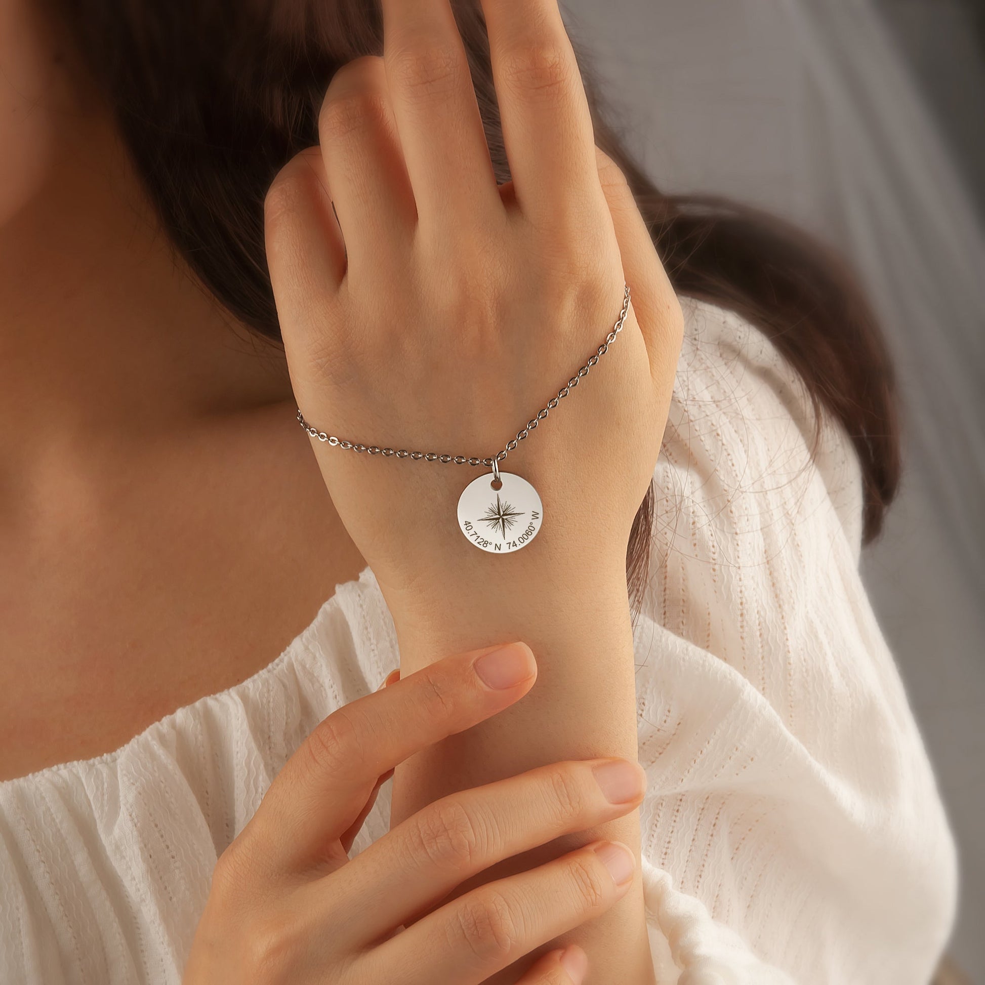 Custom Explorer Compass Charm Bracelet Bracelet.
