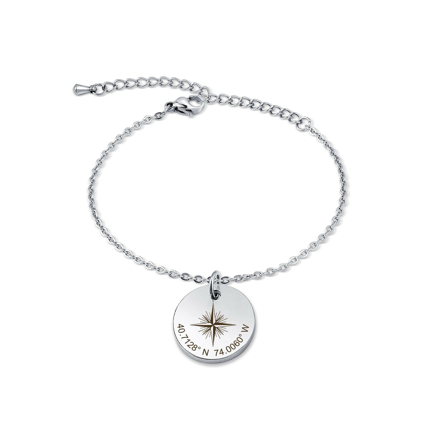 Custom Explorer Compass Charm Bracelet Bracelet.