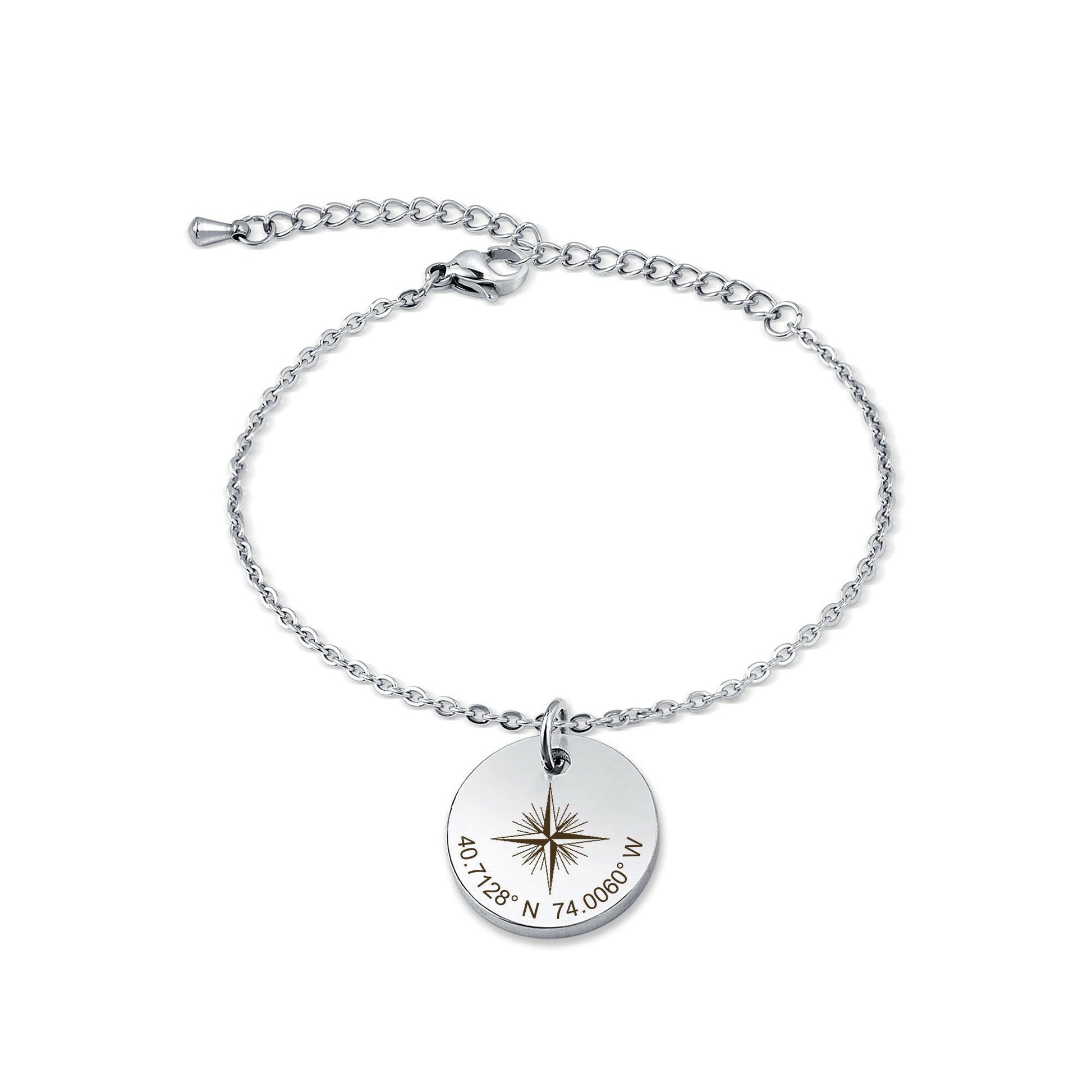 Custom Explorer Compass Charm Bracelet Bracelet.