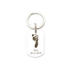 Custom Foot Finger Print with Name Date Birthday Presents Gifts for Dad key chain.