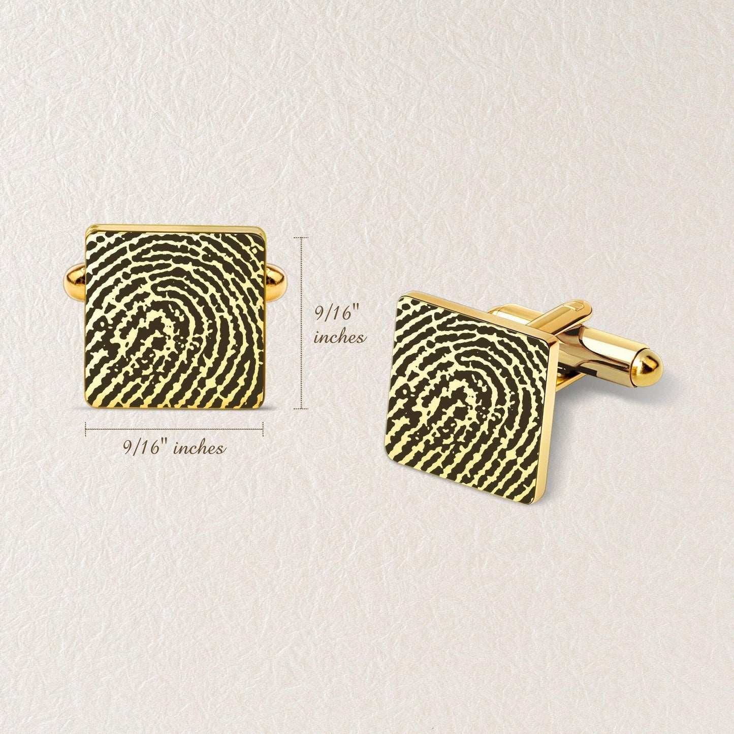 Custom Handwriting and Actual Fingerprint Square Cuff Links Cufflink.