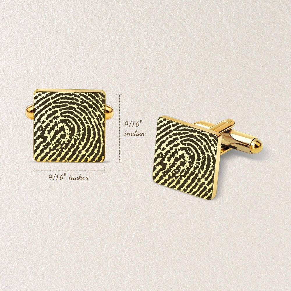 Custom Handwriting and Actual Fingerprint Square Cuff Links Cufflink.