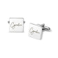 Custom Handwriting and Actual Fingerprint Square Cuff Links Cufflink.