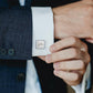 Custom Handwriting and Actual Fingerprint Square Cuff Links Cufflink.
