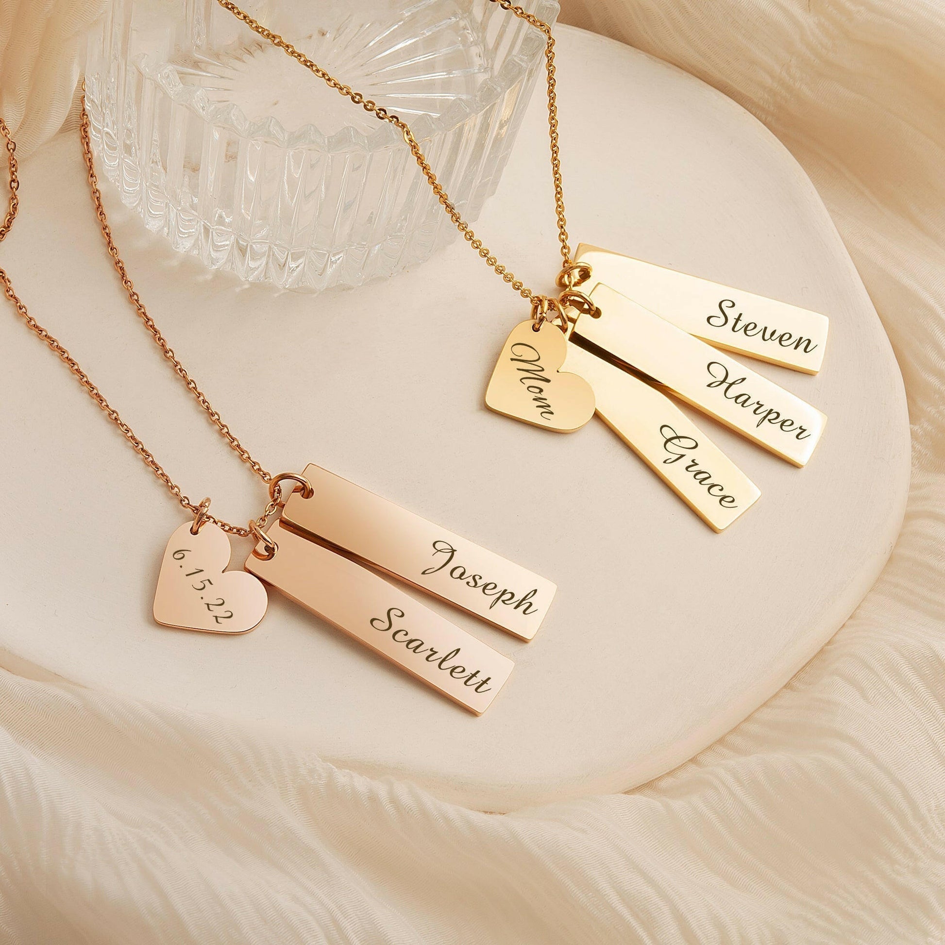 Custom Heart and Bar Name Necklace Necklace.