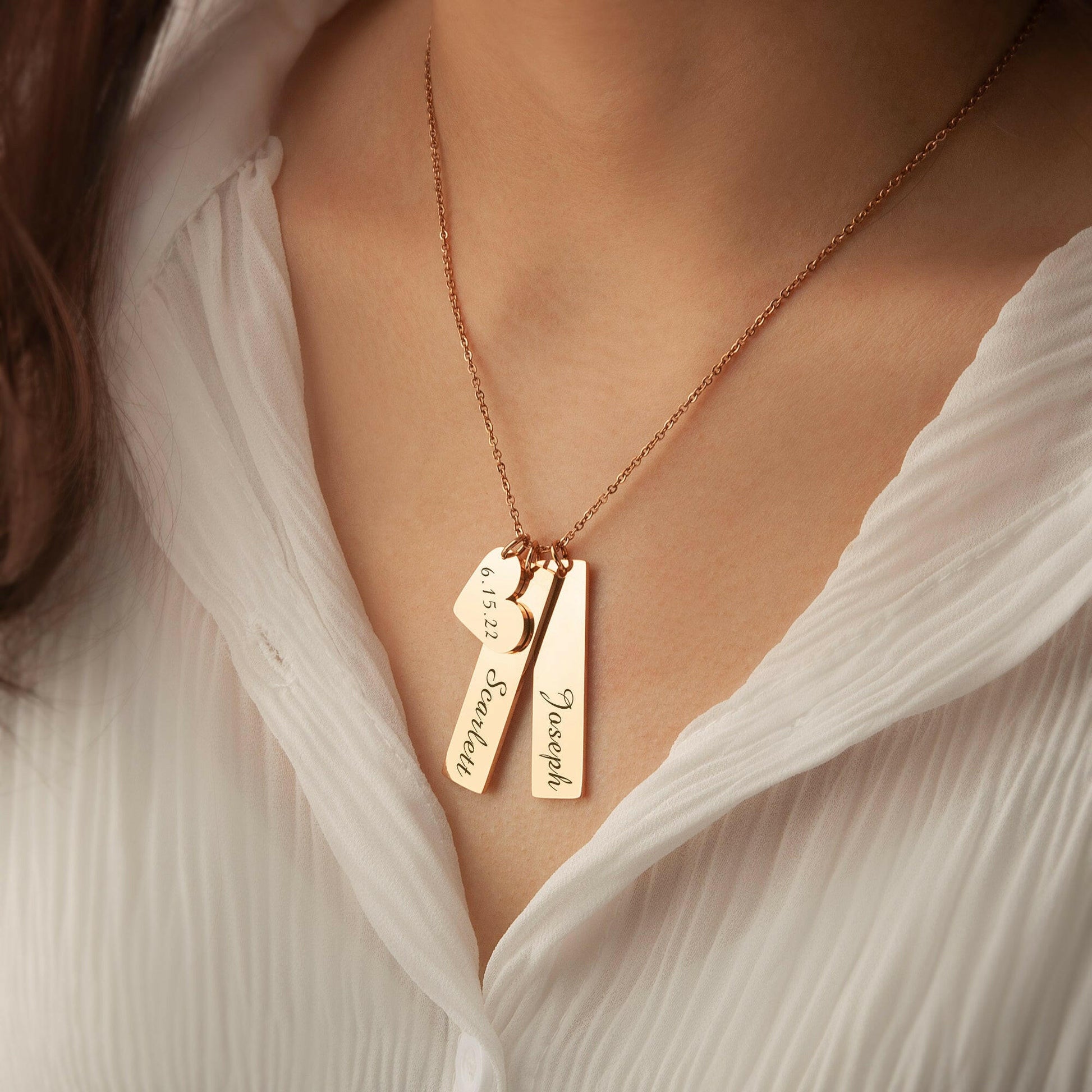 Custom Heart and Bar Name Necklace Necklace.
