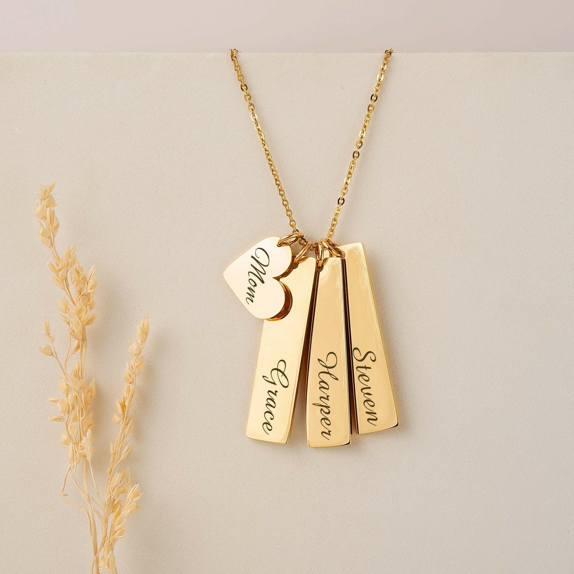 Custom Heart and Bar Name Necklace Necklace.
