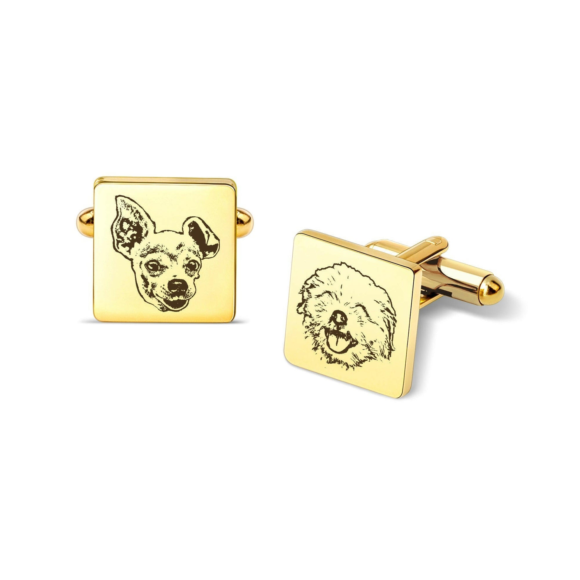 Custom Men's Pet Portrait Wedding Cuff Links cufflink.