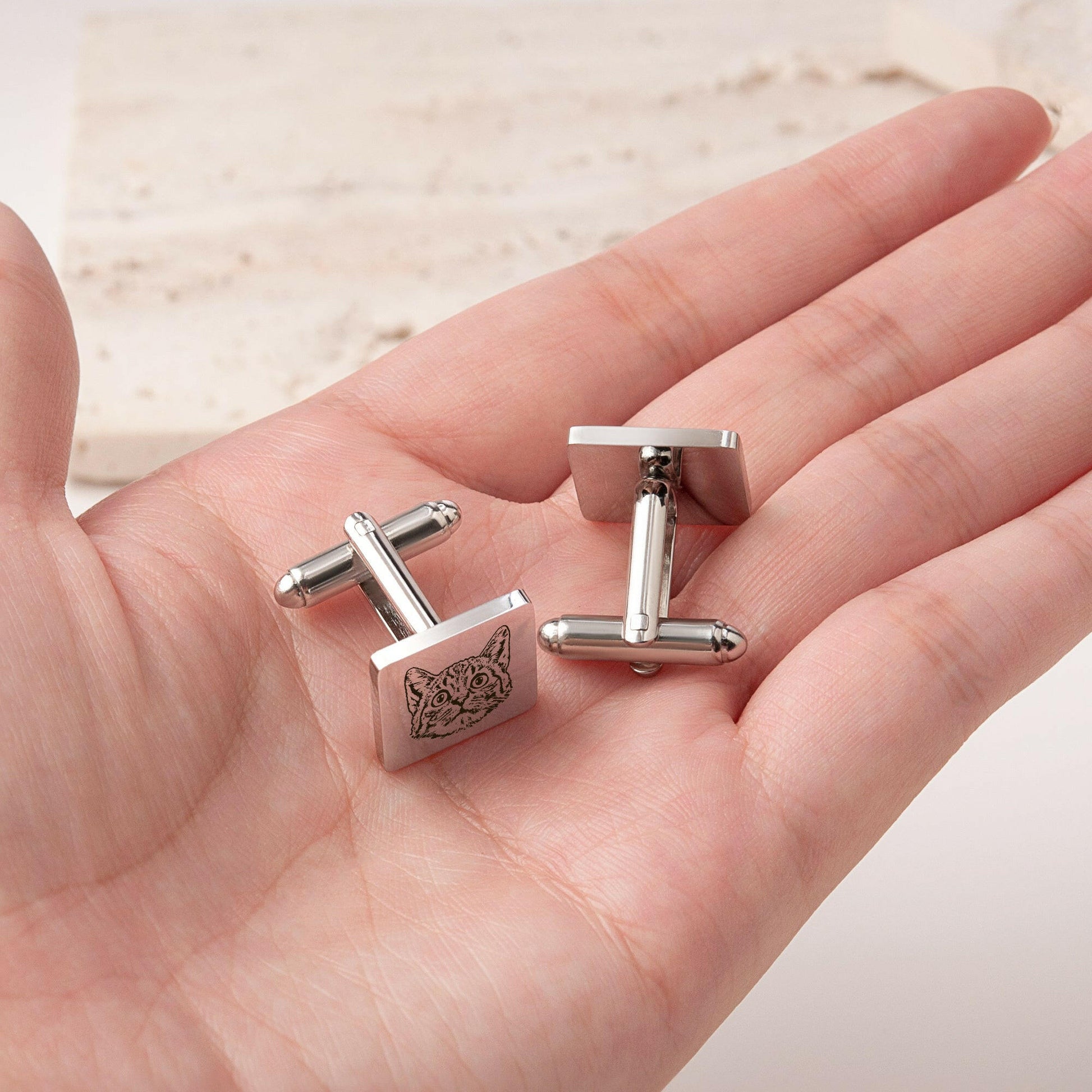 Custom Men's Pet Portrait Wedding Cuff Links cufflink.