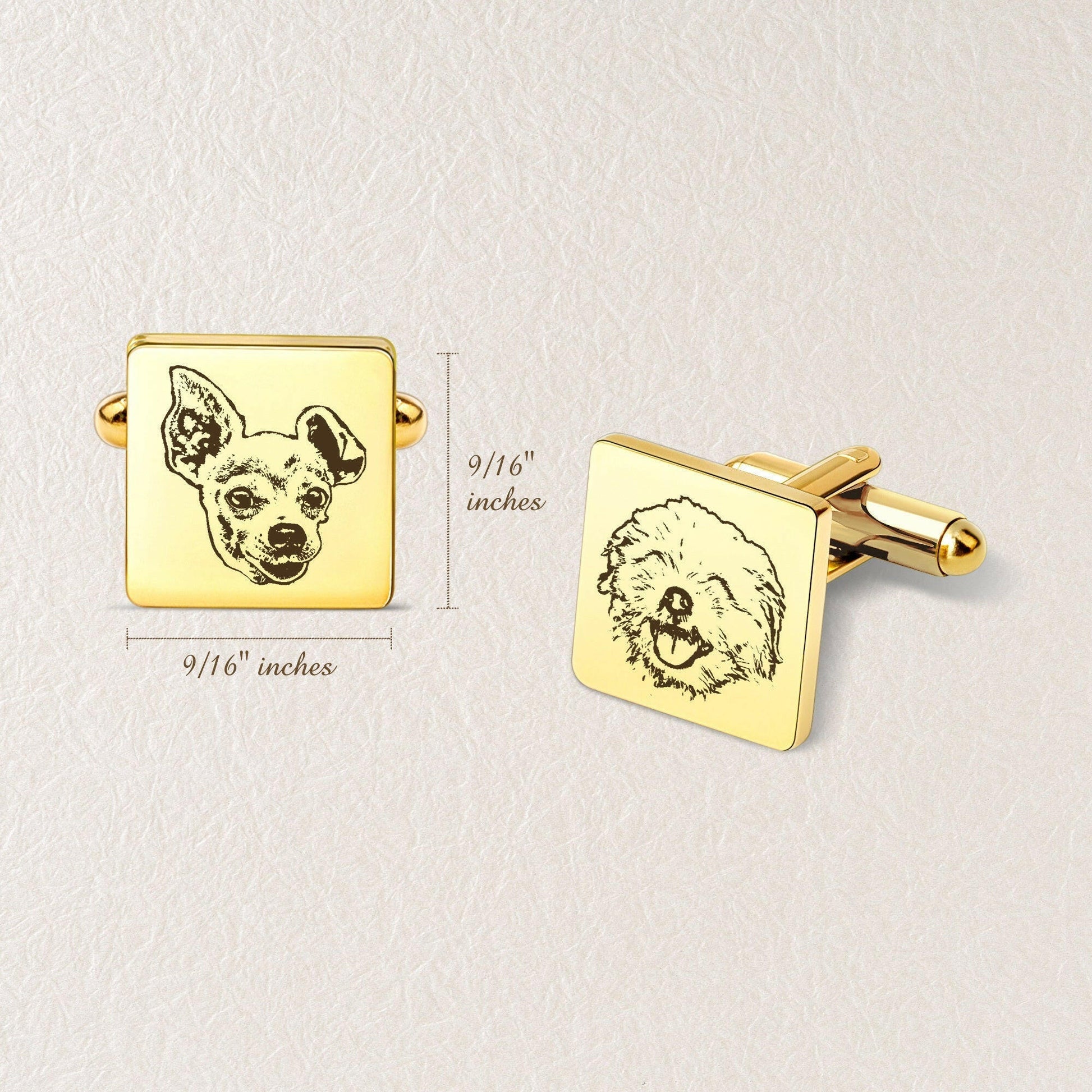 Custom Men's Pet Portrait Wedding Cuff Links cufflink.