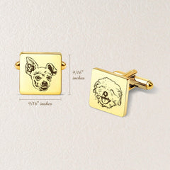 Custom Men's Pet Portrait Wedding Cuff Links cufflink.