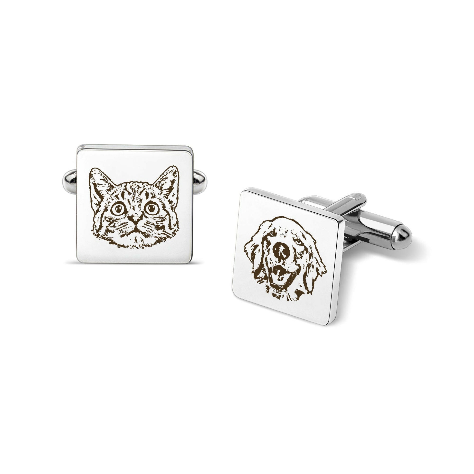 Custom Men's Pet Portrait Wedding Cuff Links cufflink.