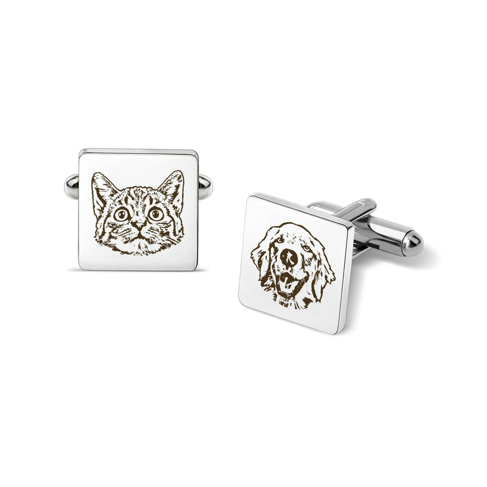 Custom Men's Pet Portrait Wedding Cuff Links cufflink.