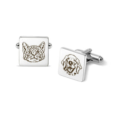 Custom Men's Pet Portrait Wedding Cuff Links cufflink.
