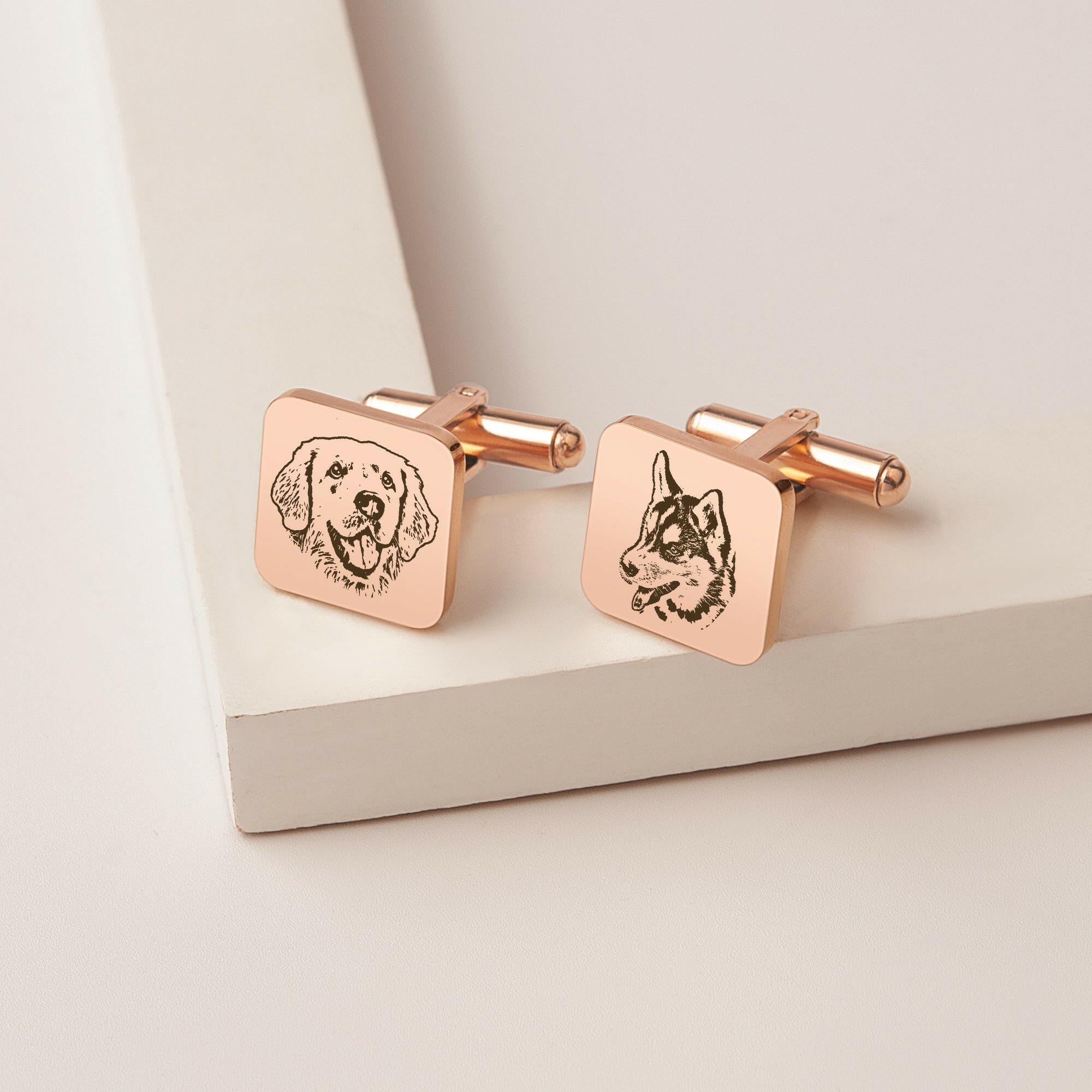 Custom Men's Pet Portrait Wedding Cuff Links cufflink.
