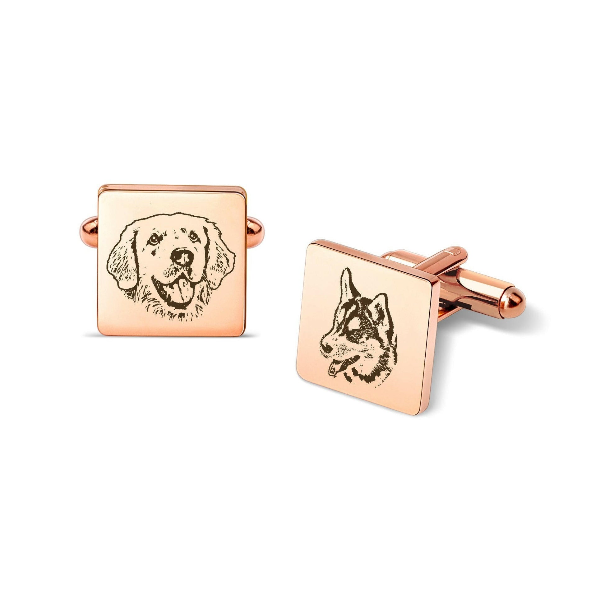 Custom Men's Pet Portrait Wedding Cuff Links cufflink.