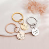 Custom Name and Birth Flower Key Chain Birth Flower Jewelry.