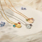 Custom Name Birthstone Charm Necklace Birth Flower Jewelry.