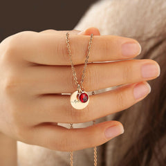 Custom Name Birthstone Charm Necklace