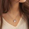 Custom Name Birthstone Charm Necklace Birth Flower Jewelry.