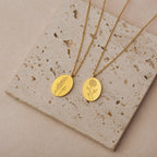 Custom Oval Birth Flower Necklace Birth Flower Jewelry.