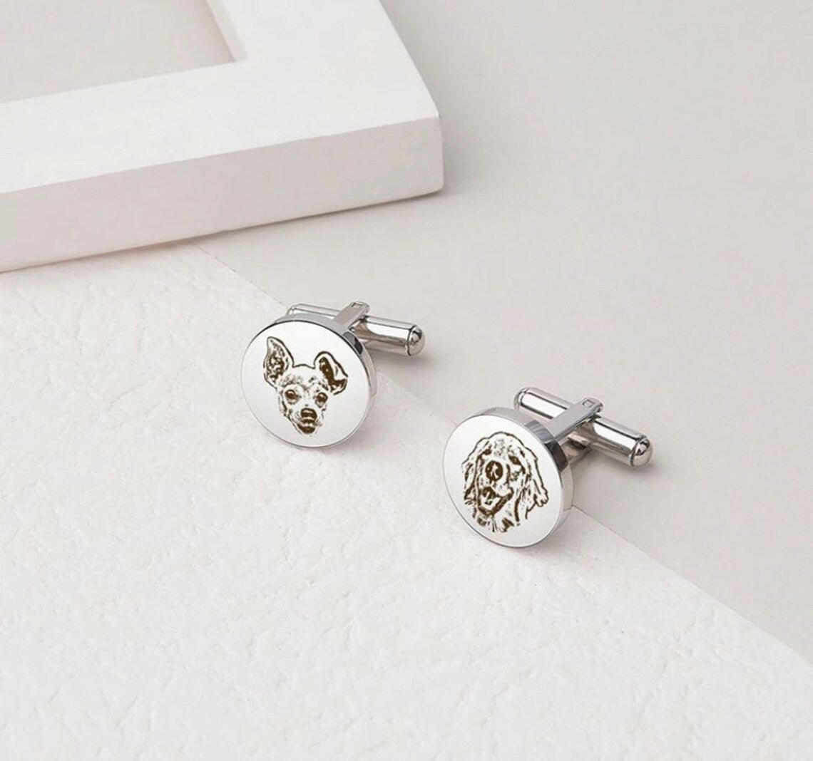 Custom Pet Engraved Cufflinks cufflink.