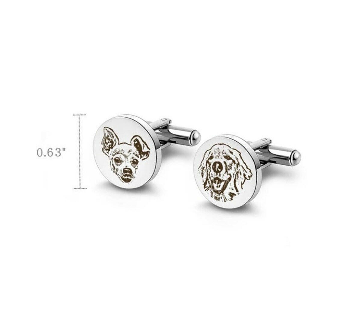 Custom Pet Engraved Cufflinks cufflink.