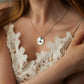 Custom Round Mom Palm Print Necklace Necklace.