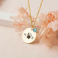Custom Round Mom Palm Print Necklace Necklace.