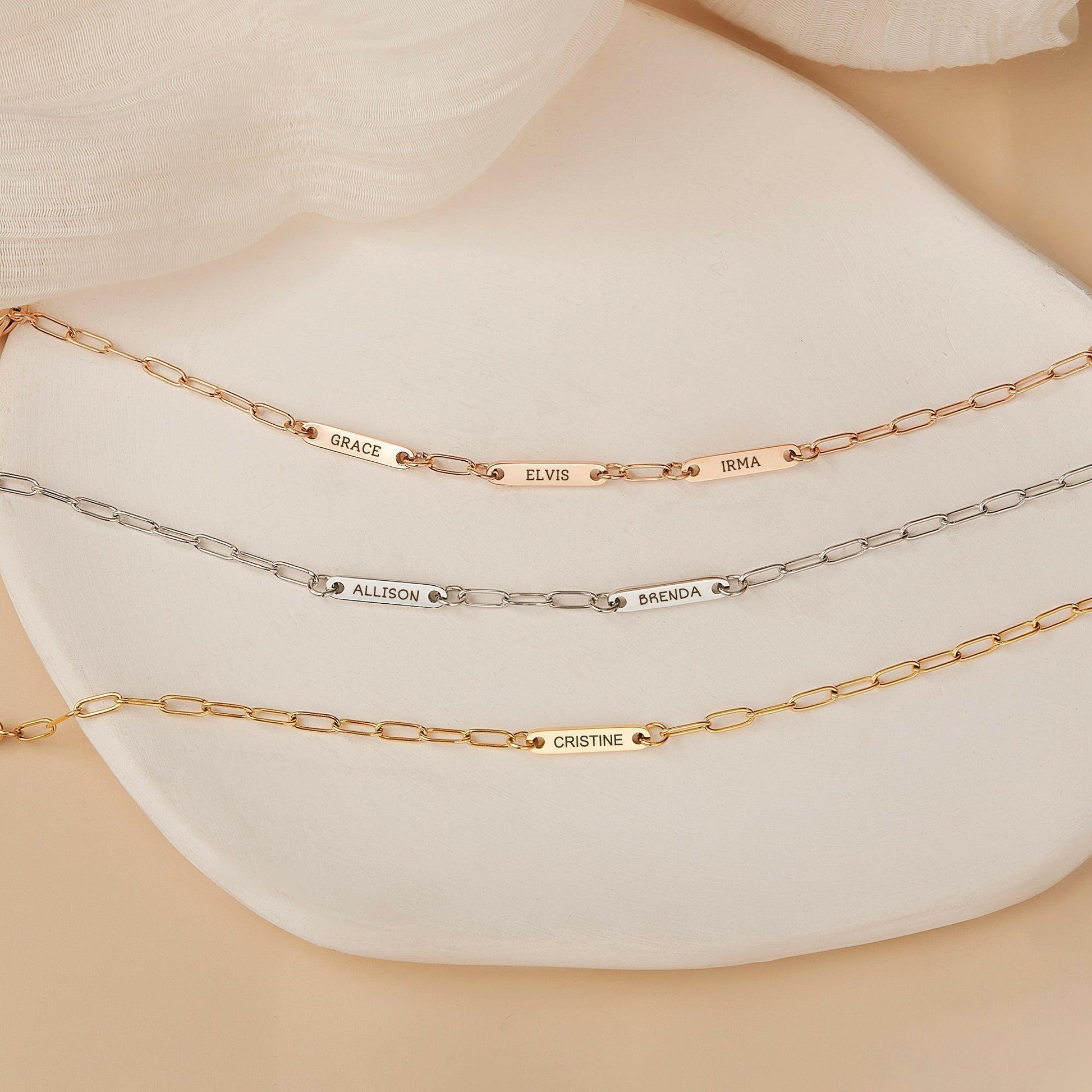 Custom Women's Paper Clip Chain Bracelet Bracelet.