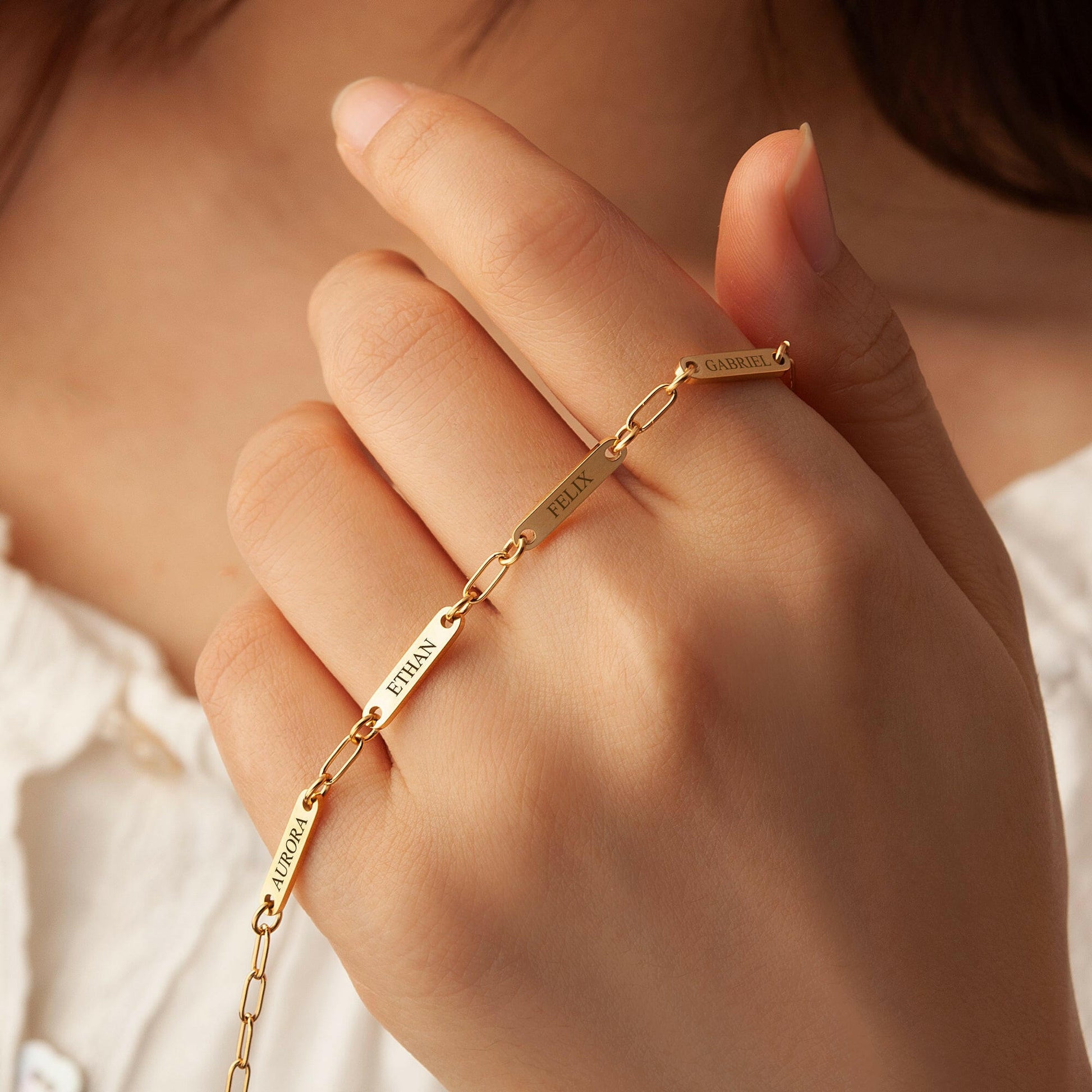 Custom Women's Paper Clip Chain Bracelet Bracelet.