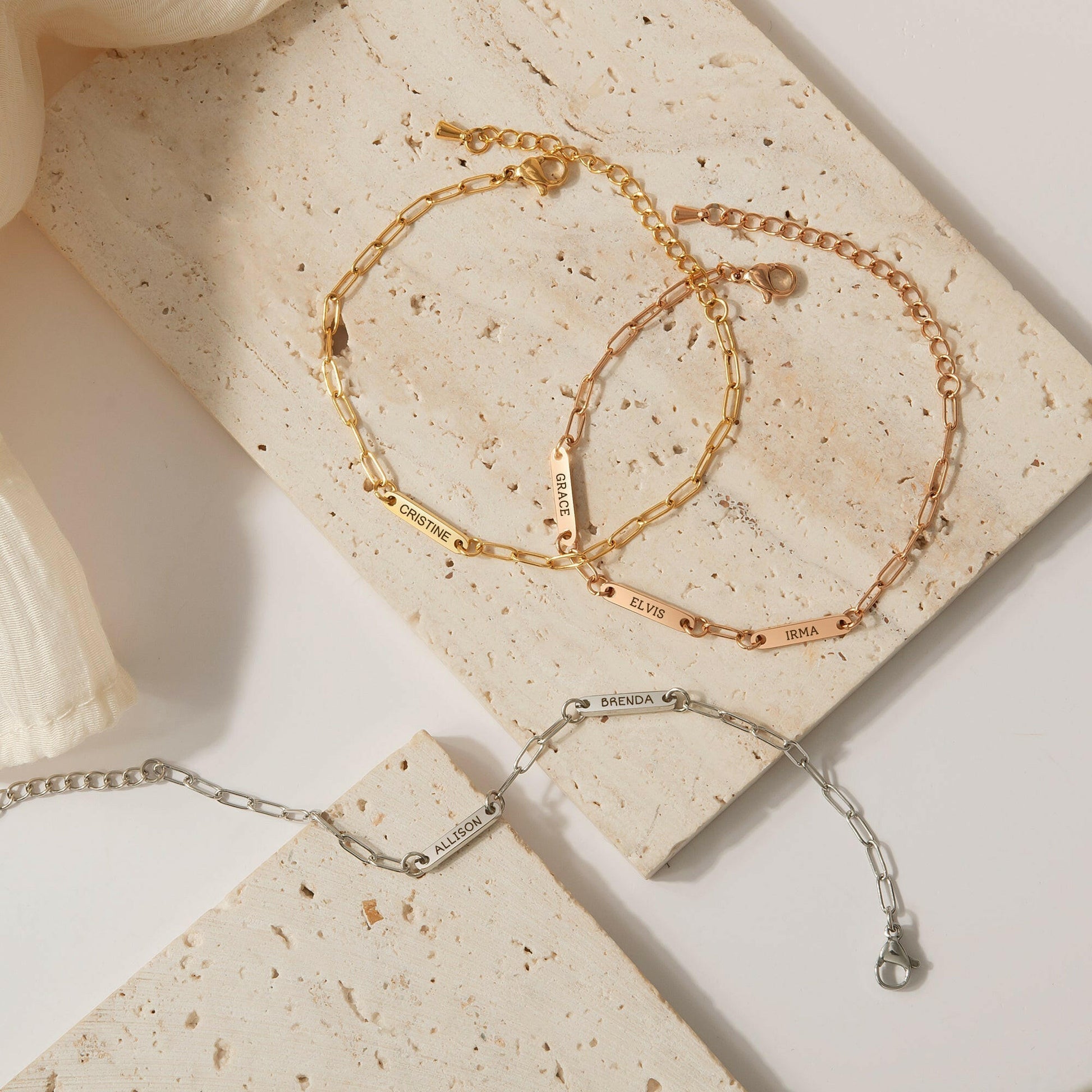 Custom Women's Paper Clip Chain Bracelet Bracelet.
