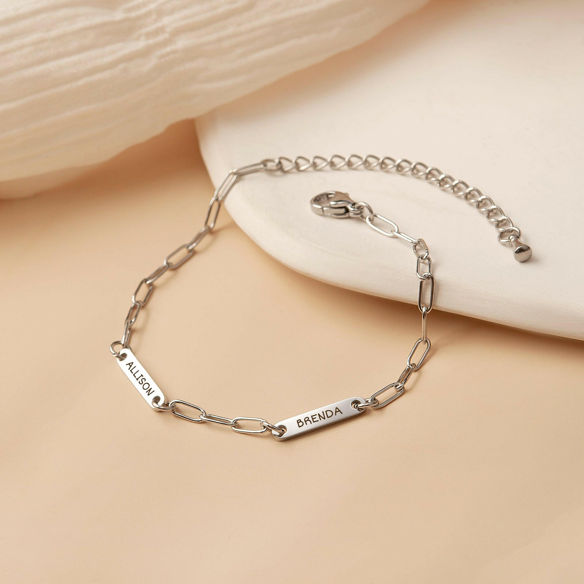 Custom Women's Paper Clip Chain Bracelet Bracelet.