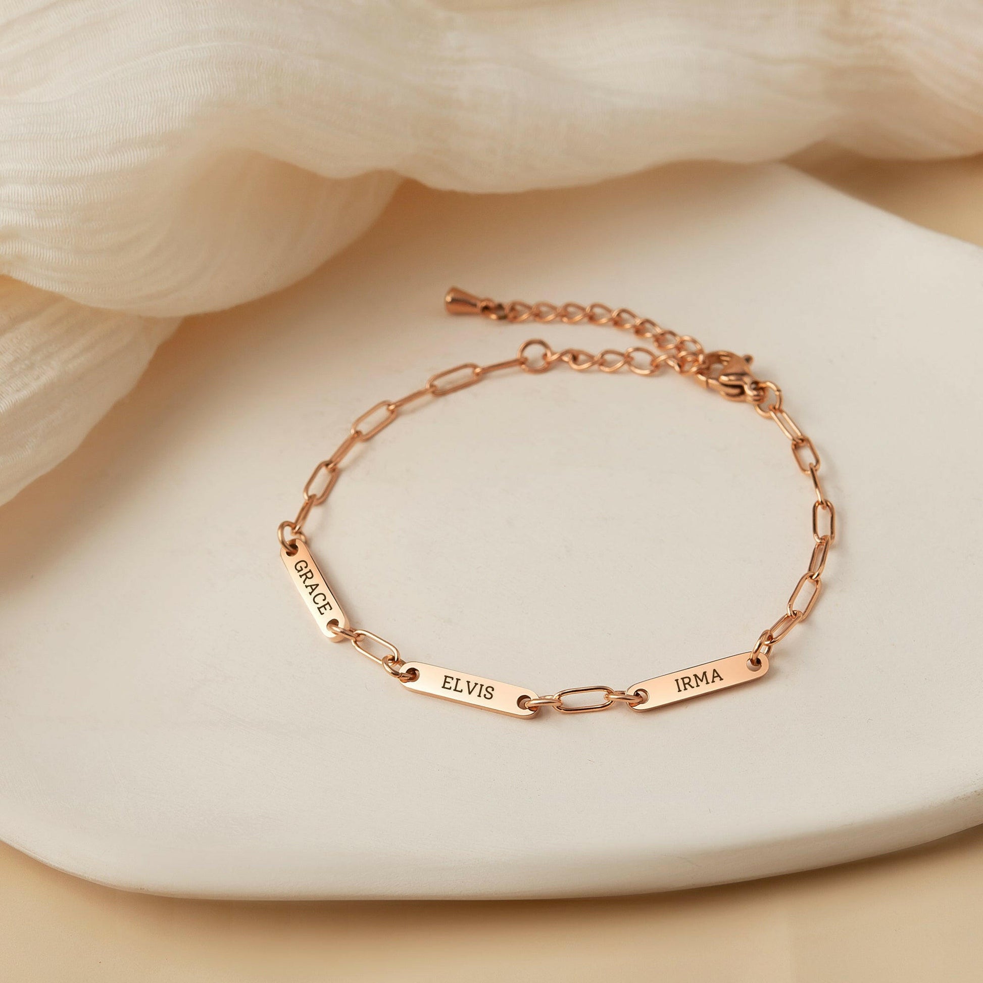 Custom Women's Paper Clip Chain Bracelet Bracelet.