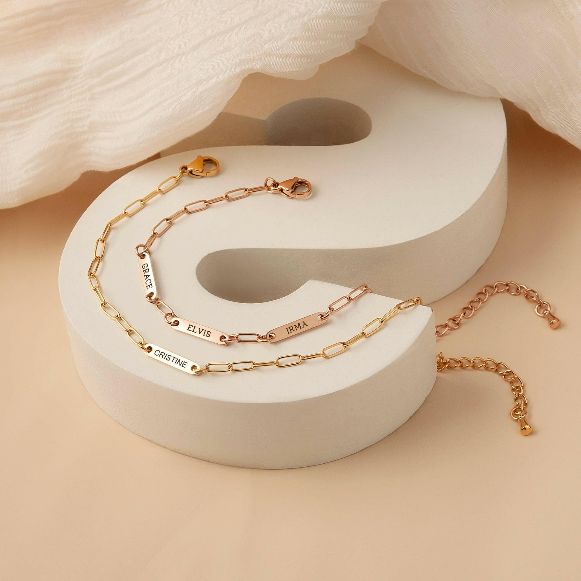 Custom Women's Paper Clip Chain Bracelet Bracelet.