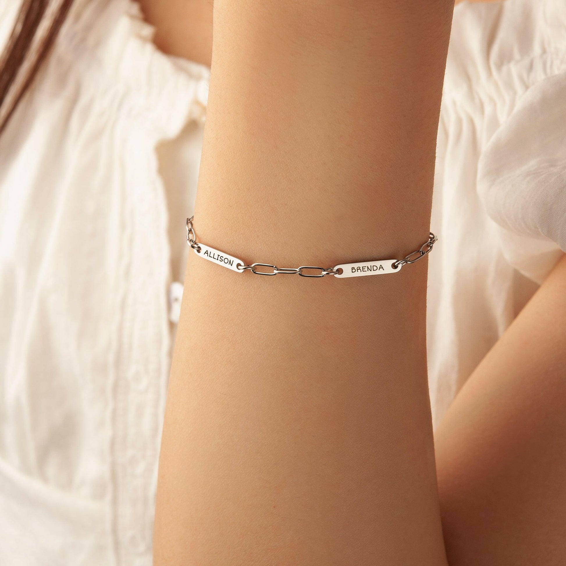 Custom Women's Paper Clip Chain Bracelet Bracelet.