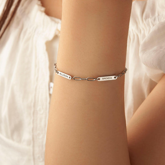 Custom Women's Paper Clip Chain Bracelet Bracelet.