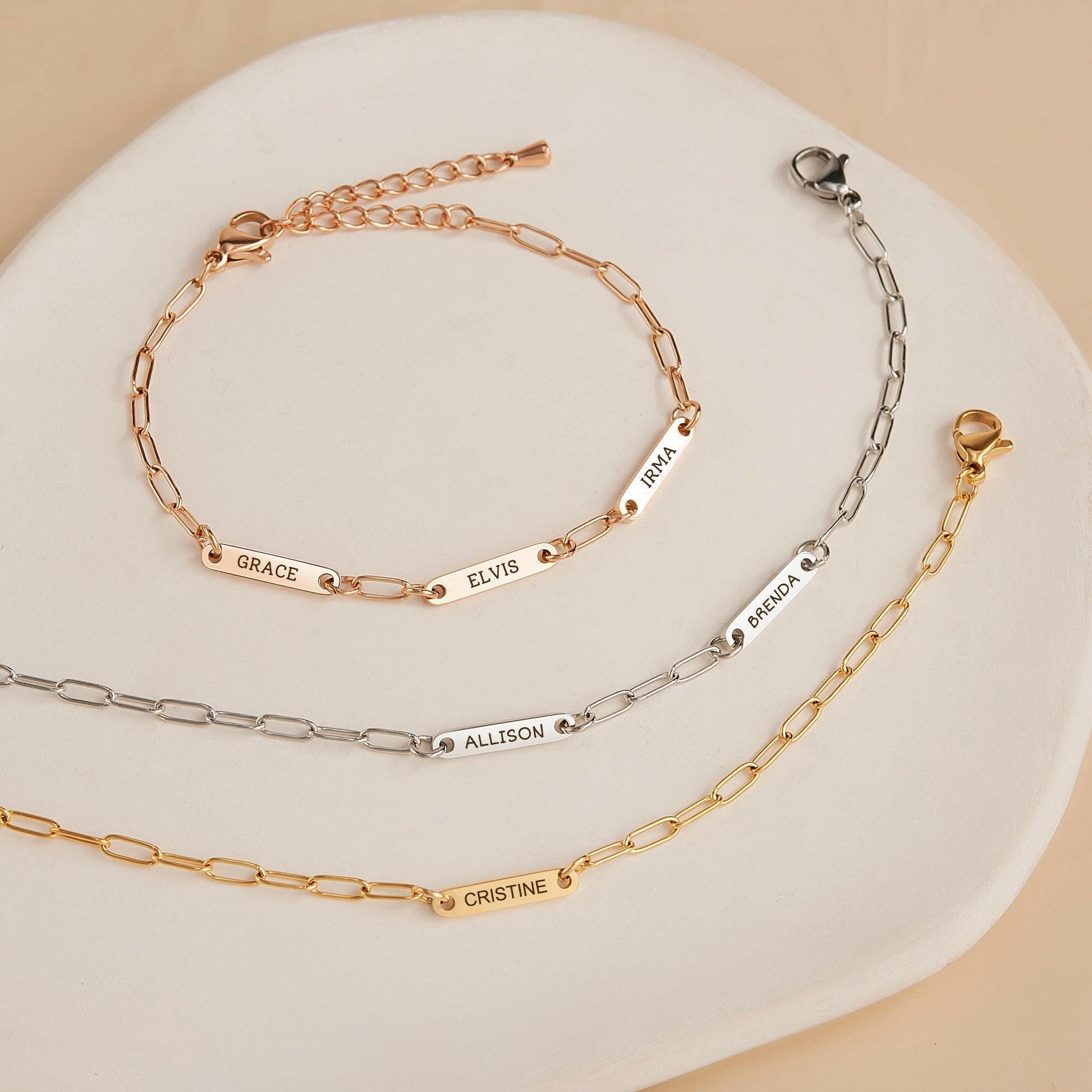 Custom Women's Paper Clip Chain Bracelet Bracelet.