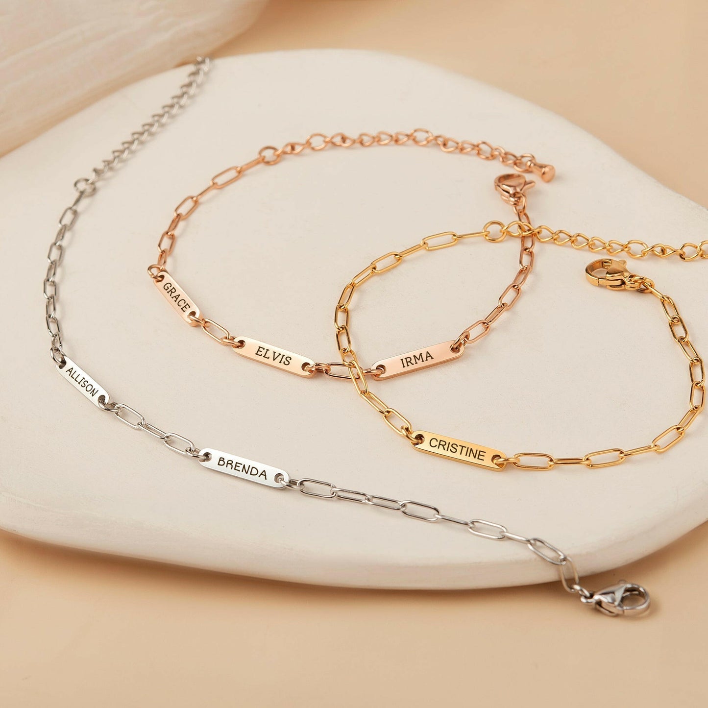 Custom Women's Paper Clip Chain Bracelet Bracelet.