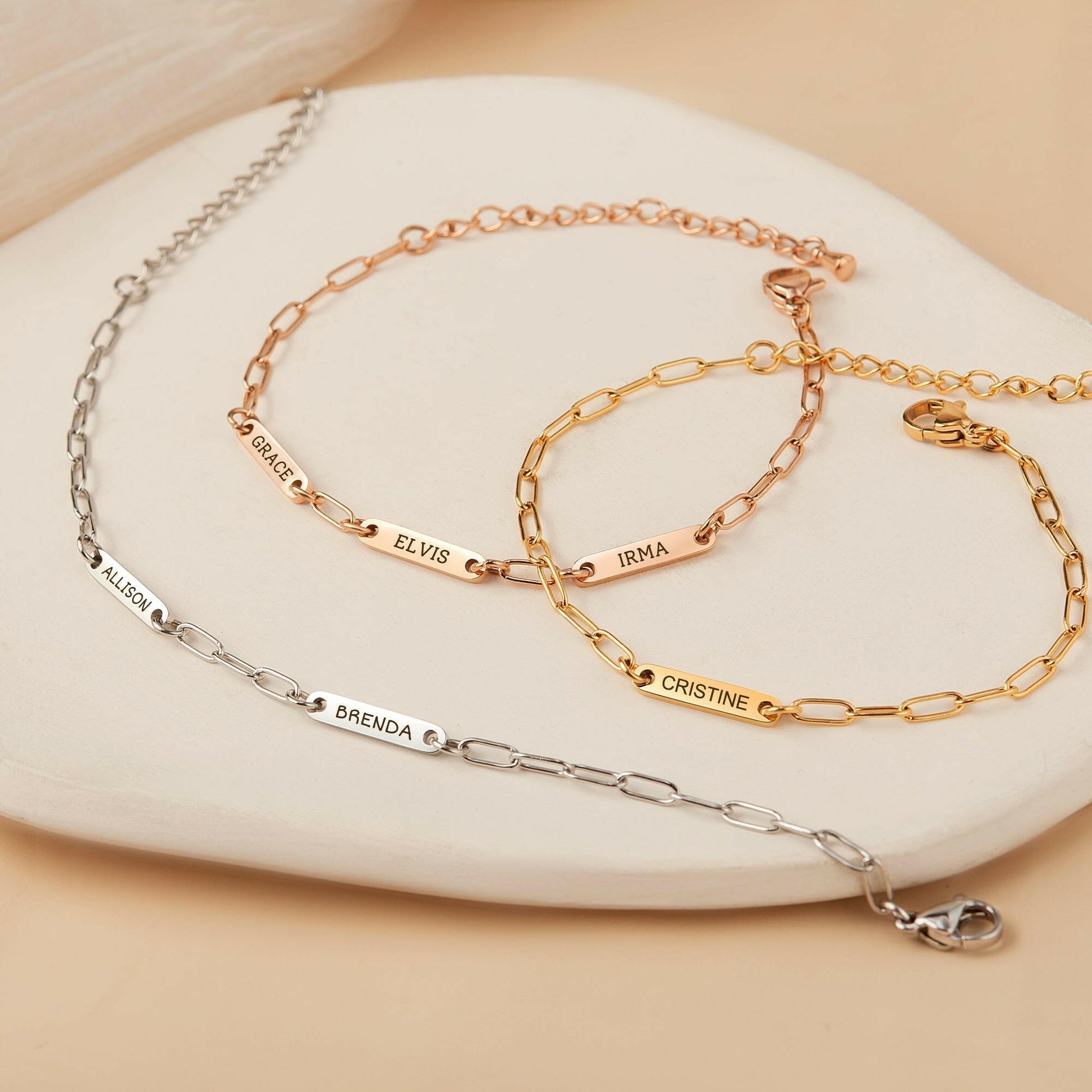 Custom Women's Paper Clip Chain Bracelet Bracelet.