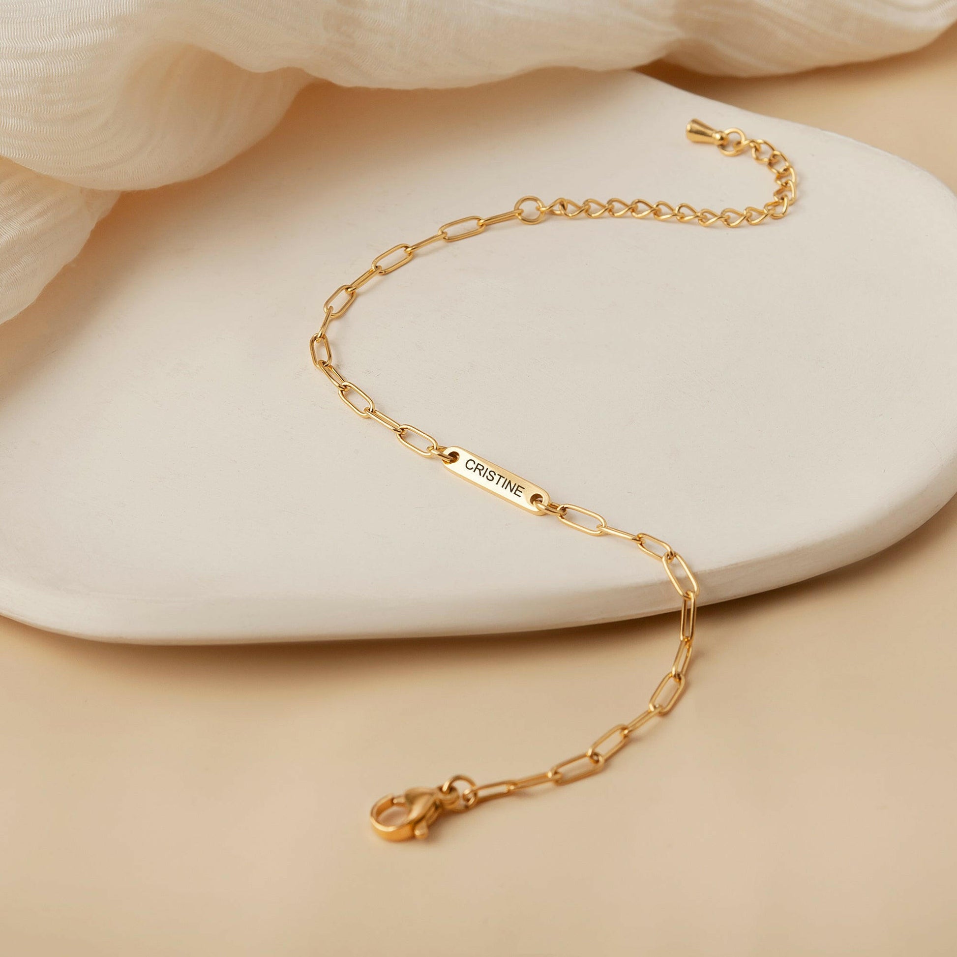 Custom Women's Paper Clip Chain Bracelet Bracelet.