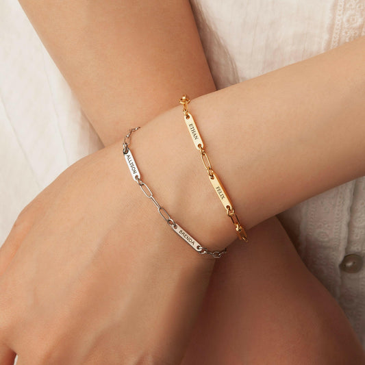 Custom Women's Paper Clip Chain Bracelet Bracelet.