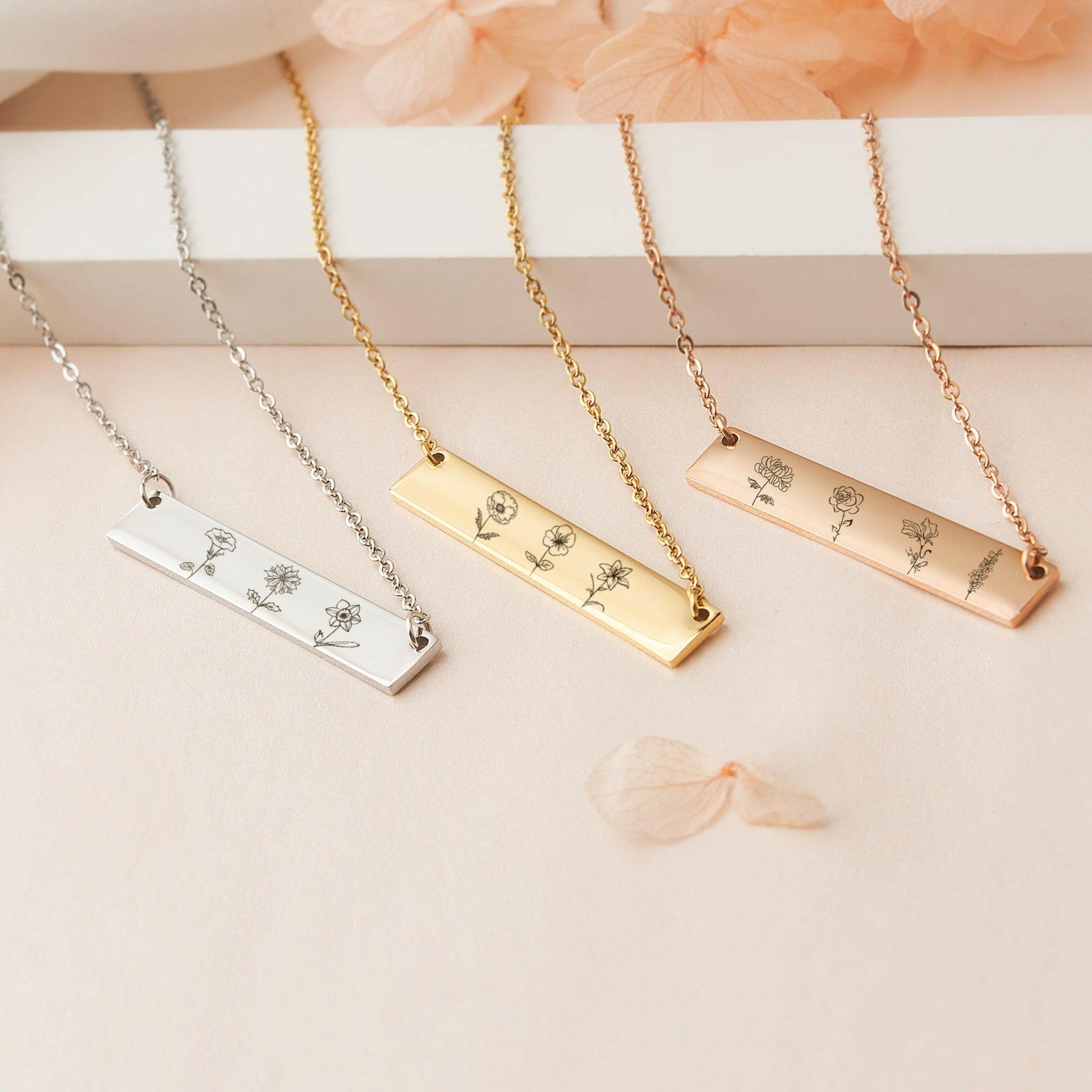 Customized Birthday Gifts Love Jewelry Mom Sister Friends Family Couple Long Distance Necklace.