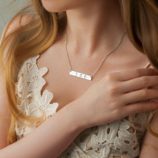 Customized Birthday Gifts Love Jewelry Mom Sister Friends Family Couple Long Distance Necklace.